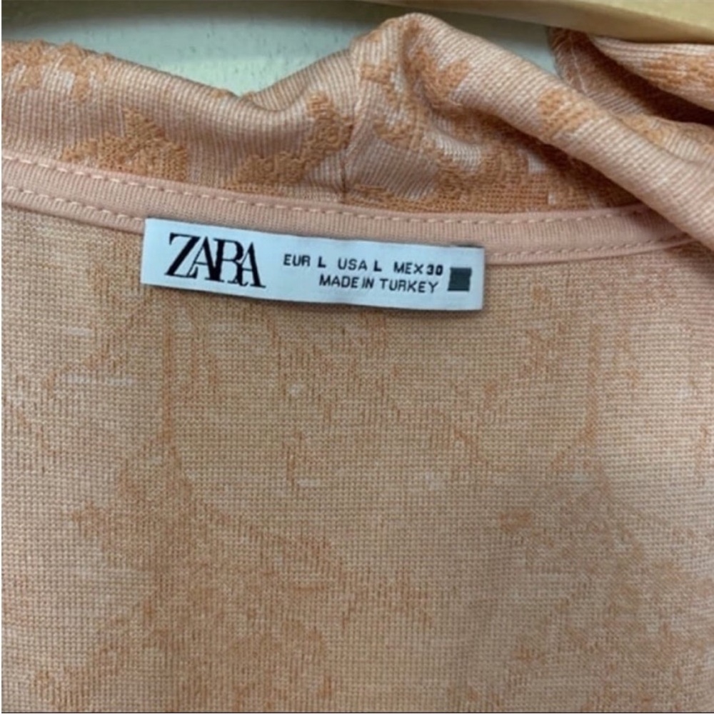 Zara Peach Floral High-Low Ruffle Dress - Picture 5 of 6